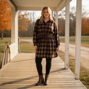NWT Flannel Shirt Dress